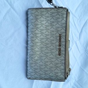 MK silver wristlet wallet